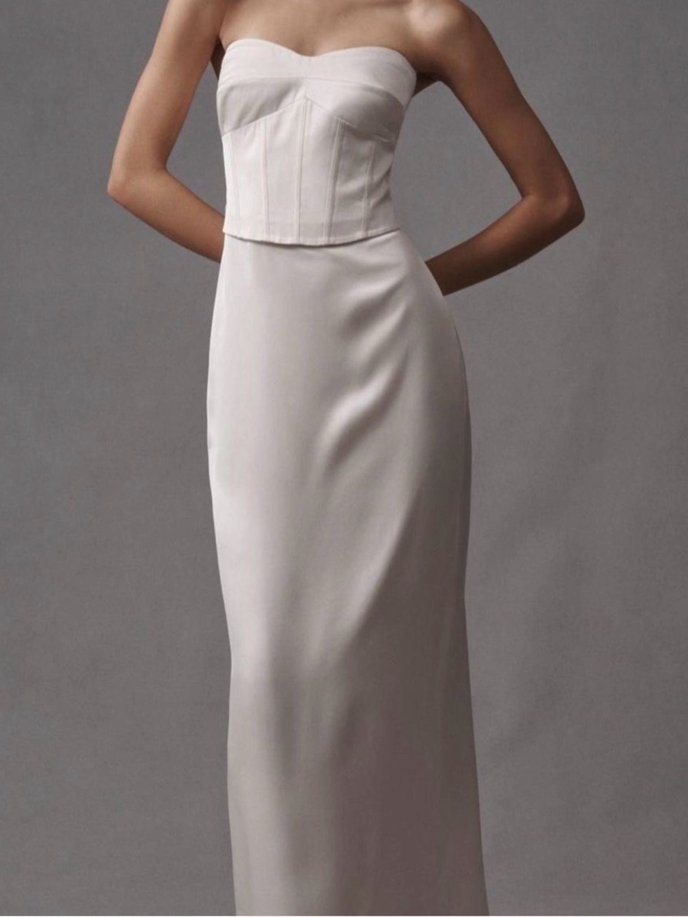 Reformation Strapless Cream Maxi Dress